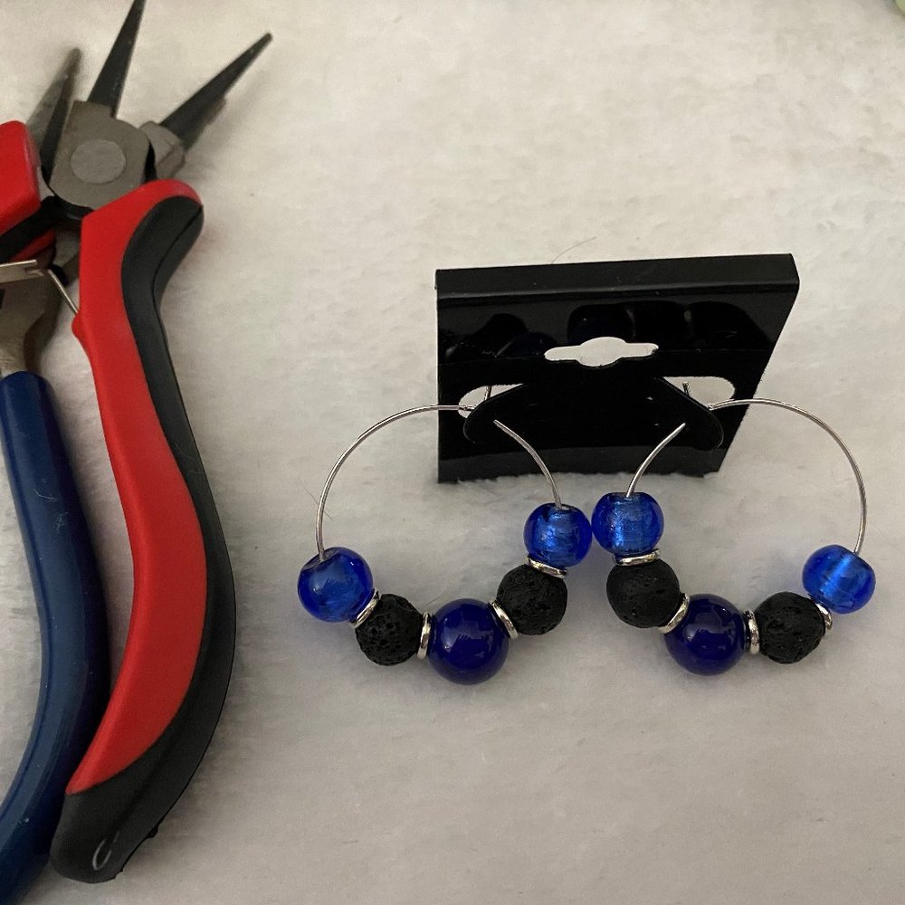 BOGO EO Diffuser Earrings Blue 925 Silver